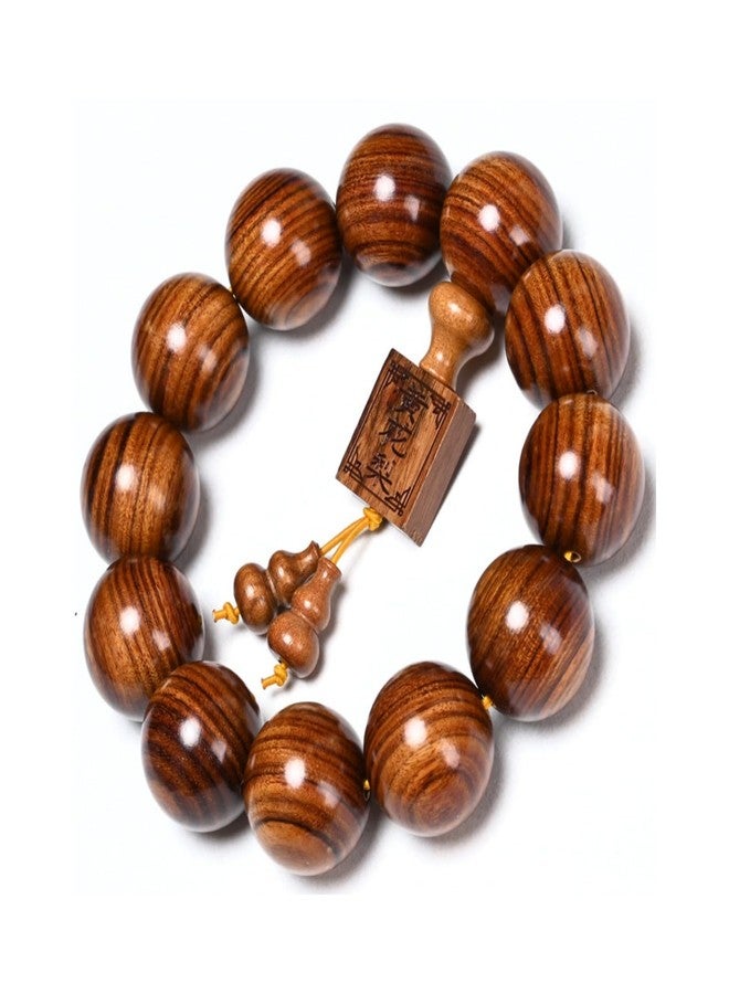 Hondark Natural Wooden Bracelet Adult Spring Bracelet Bead Dia. 0.8 inch 12 Beads 1pc (WishesEngrave) - Image 4